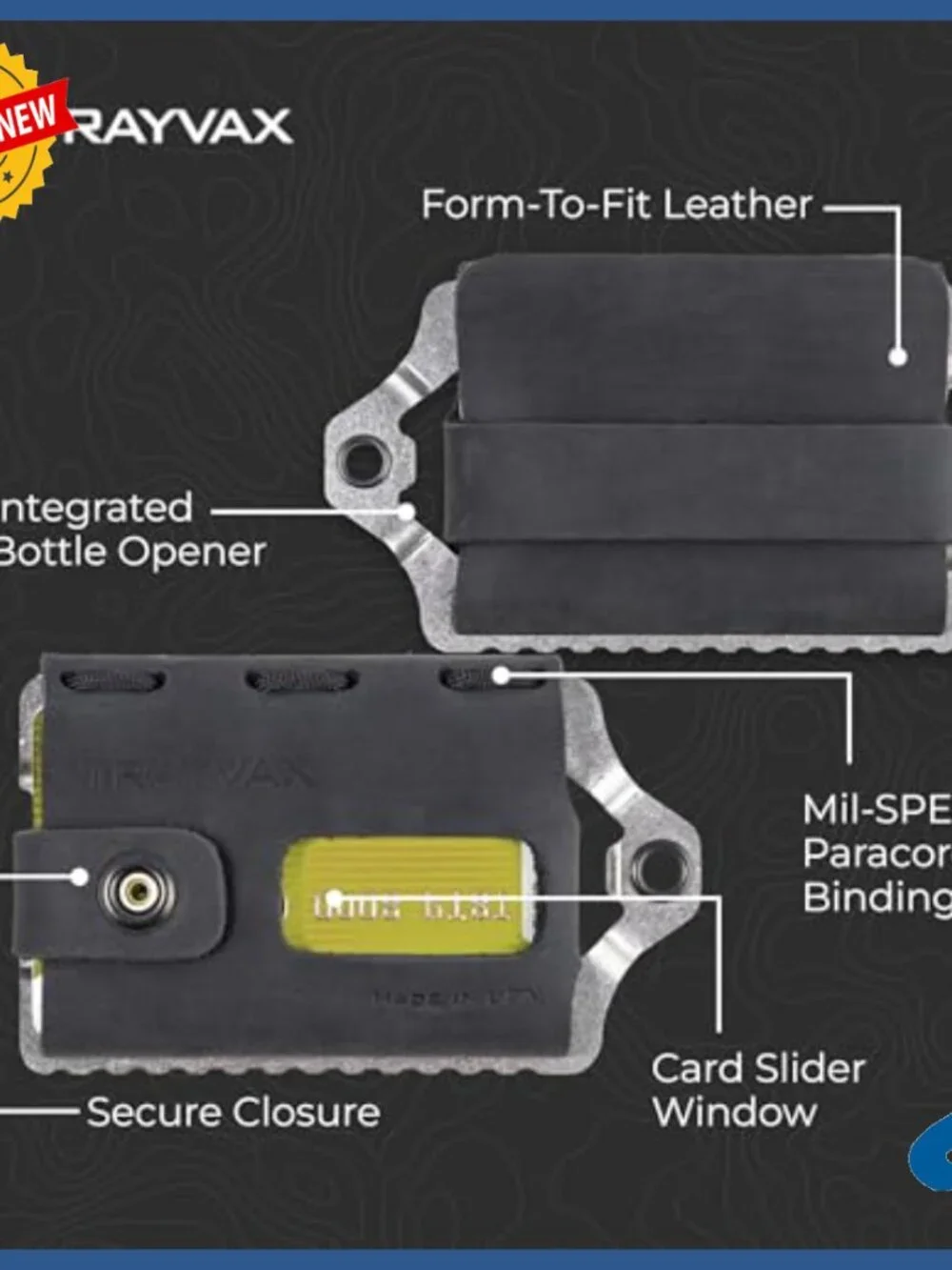 RFID Blocking Slim Leather Metal Wallet with Money Clip Bottle Opener